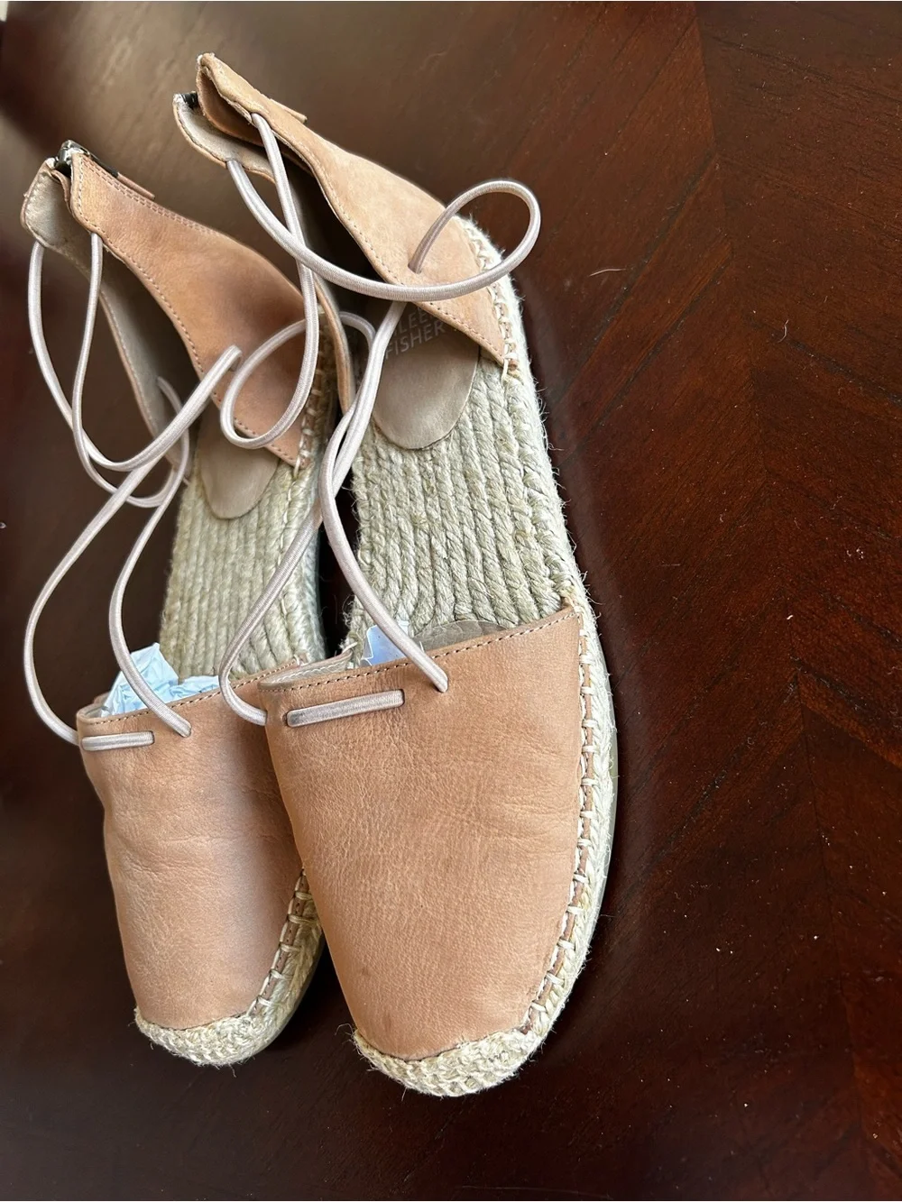 Eileen Fisher tan Wrap-Tie Espadrilles size 8